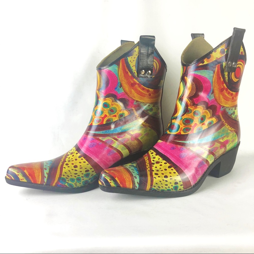 Nomad Yippy Low Cowboy Rubber Rain Boots Size 7